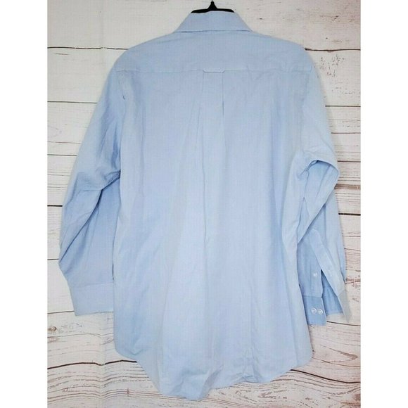 Stuart Hughes 15 1/2 32-33 Button Up Blue Dress Shirt With Extra Buttons - Picture 3 of 10